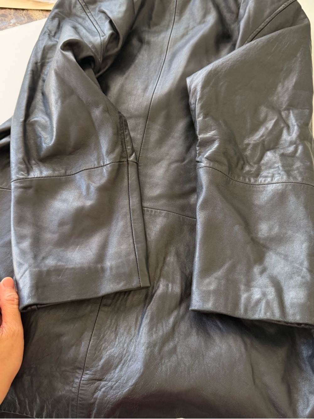 Vintage 2000s Anne Klein Leather Jacket Black Small Minimalist. - Picture 12 of 14